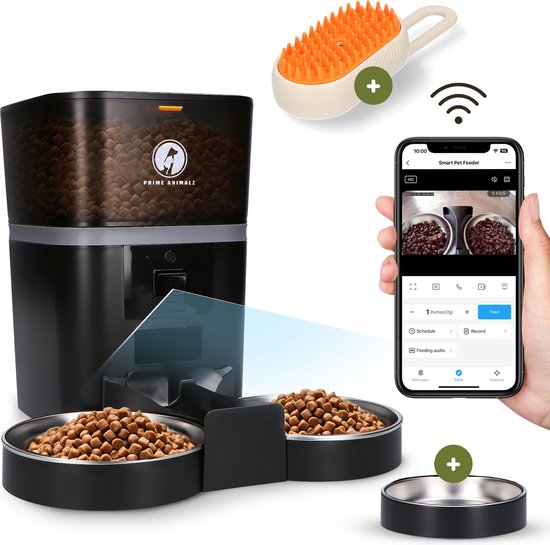 Automatische voerbak twee katten