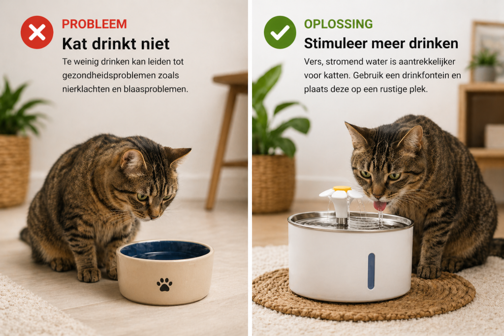 Kat drinkt niet genoeg