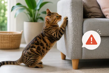 Kat krabt aan de meubels