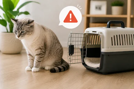 Kat wil niet in reismand
