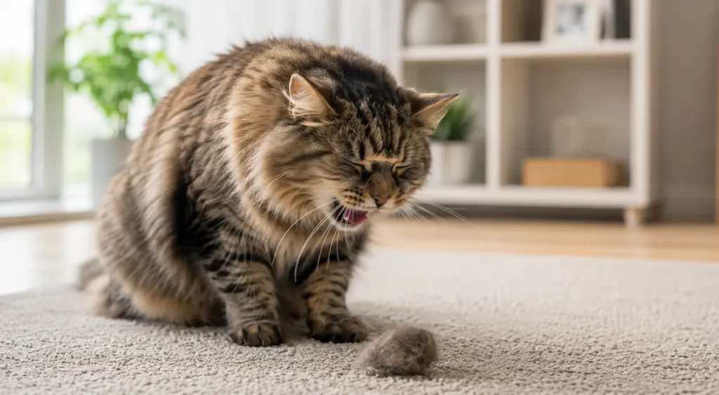 Kat heeft veel last van haarballen